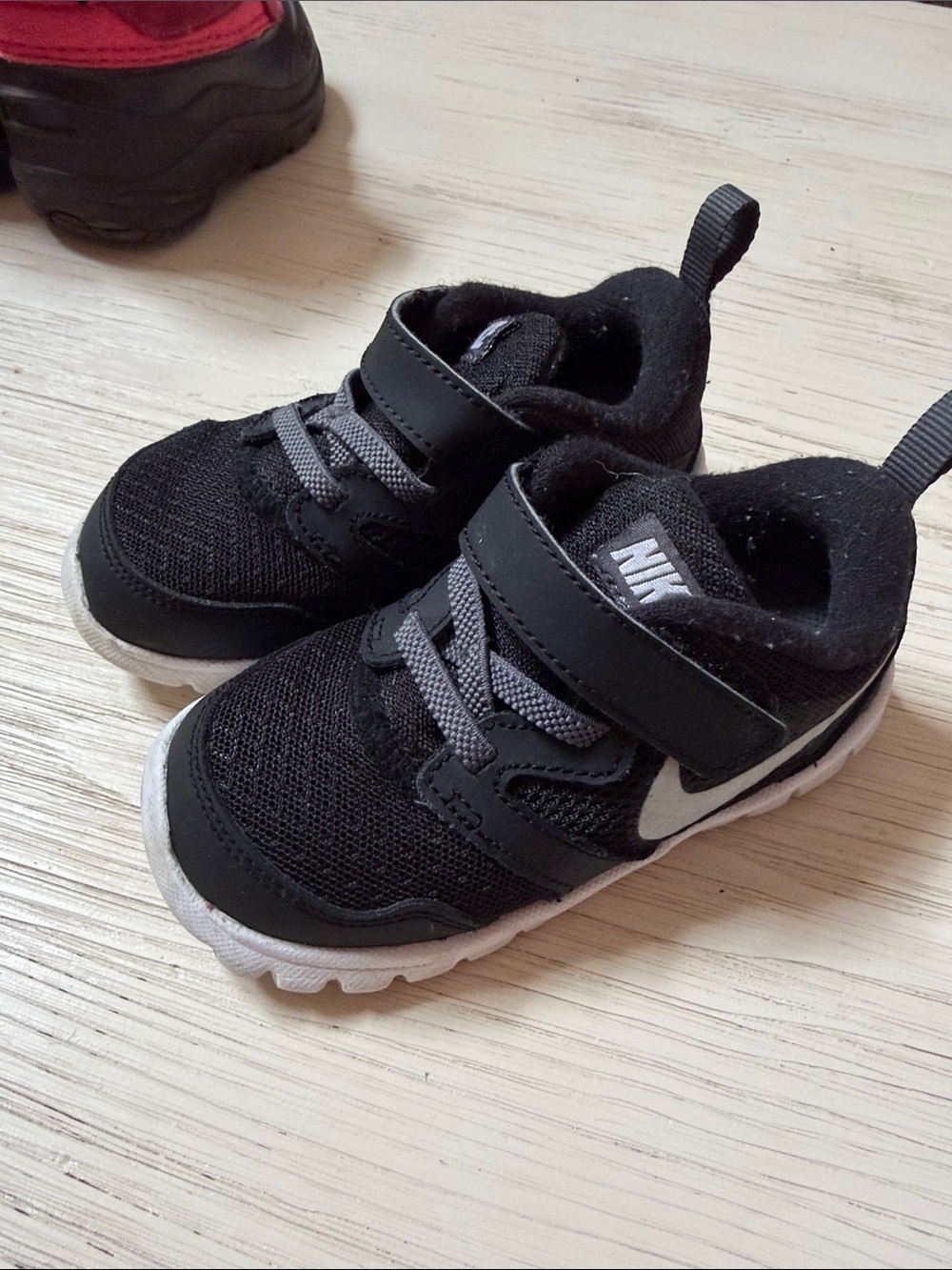 Nike Black and White Kids' Velcro Athletic Sneakers